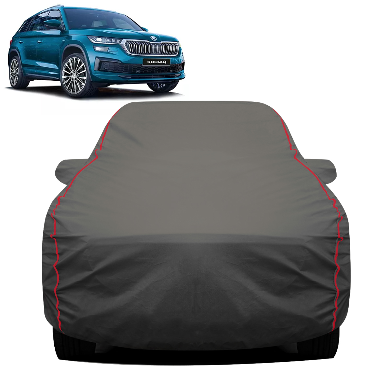 Carzex 2X2 Heavy Duty Red Border Car Body Cover for Skoda Kodiaq